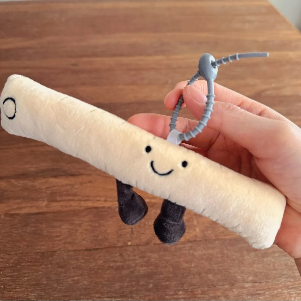 Ruler Plush Keychain Cute Kawaii School Supply Bag Charm Mini Soft Stuffed Toy